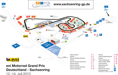 Streckenplan Sachsenring 2013