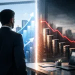 Symbolisches Karrierebild zur 100.000-Euro-Grenze: steigende Karriere trifft auf sinkendes Netto durch Steuern im Jahr 2026