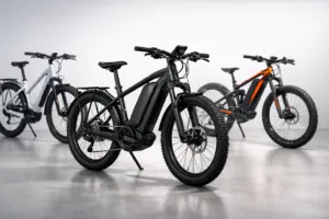 Moderne E-Bikes 2026 mit integriertem 800-Wh-Akku im Studio – neue Modelle mit großer Reichweite im Vergleich